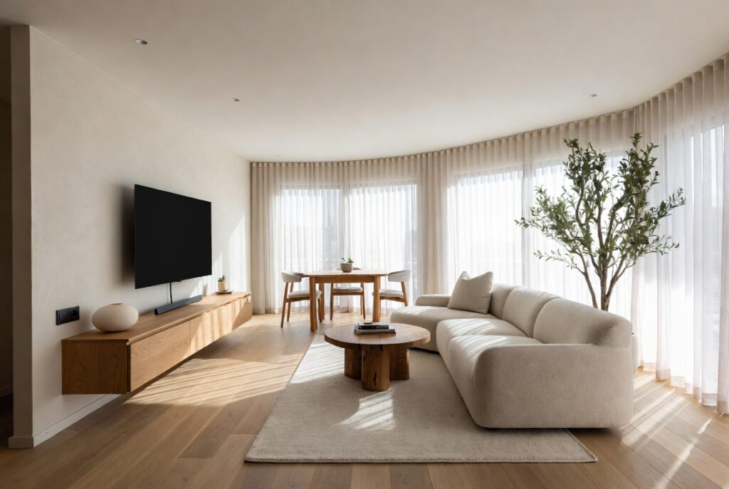 Small Living Room with TV & Dining Table